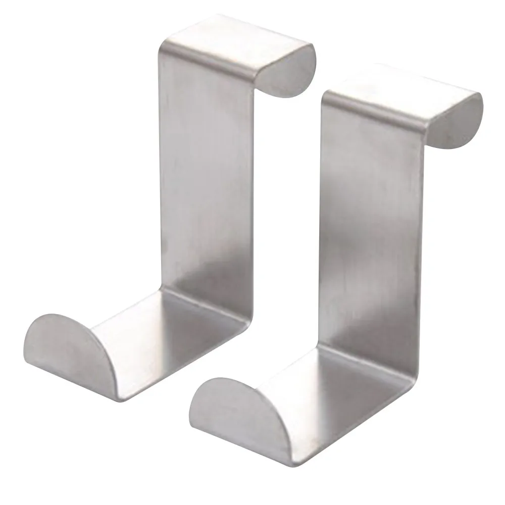 

Factory Price 2PCS Door Hook Stainless Cabinet Clothes Hanger Kitchen Organizer Cozinha Storage Organizer Rack Holder Tools