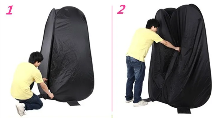 Collapsible Indoor/Outdoor Camping Photo Studio Pop Up Changing Dressing Tent Fitting Room with Carrying Case(Black)