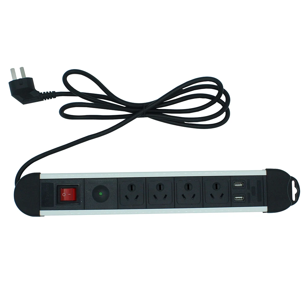 
Dual USB port 4 outlet Australia extension electric socket, power strip with surge protection overload protection 