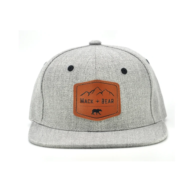
custom small size children snapback hat plain hip hop cap kids snapback with Leather label 