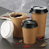 Free Samples Cheap Biodegradable 12oz 16oz Single Wall Kraft Paper Coffee Cup with Lid