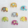 Random Wooden Elephant Animals Sewing Buttons For Children