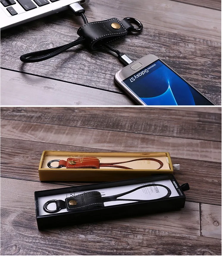 REMAX RC-034m Western PU En Cuir Micro USB Câble de Données