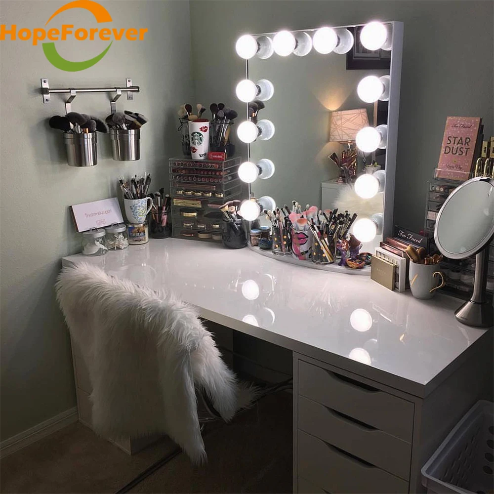 High Gloss Led Vanity Mirror Lights Kit With Dimmable Lights For Bedroom Buy Cheap Dressing Table With Mirror Dressing Table And Mirror Set Led