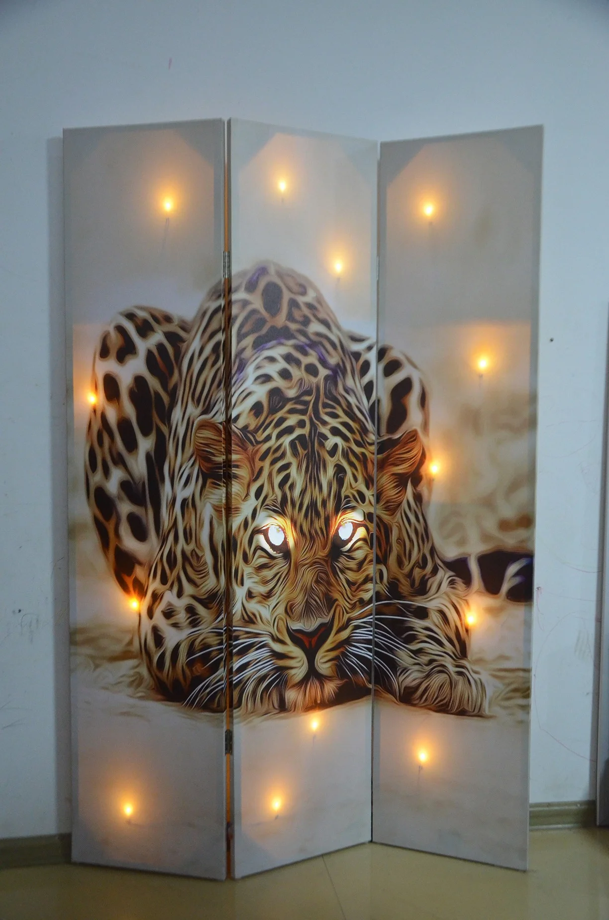 Thailand Buddha Canvas Painting Room Divider 3 Panels Folding Screens