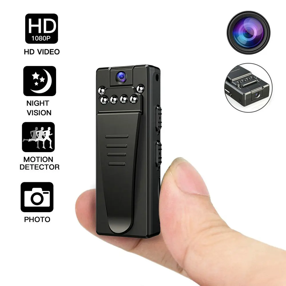 

A7 Secret Spy Gadgets Invisible Bathroom Hidden Action Night Vision Alarm Motion Detection Sport Body Camera Video Camcorders, Black