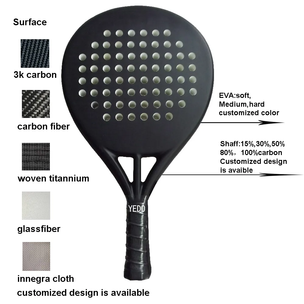 Padel Racket Advanced Player Use 18k Carbon Platform Paddle Tennis