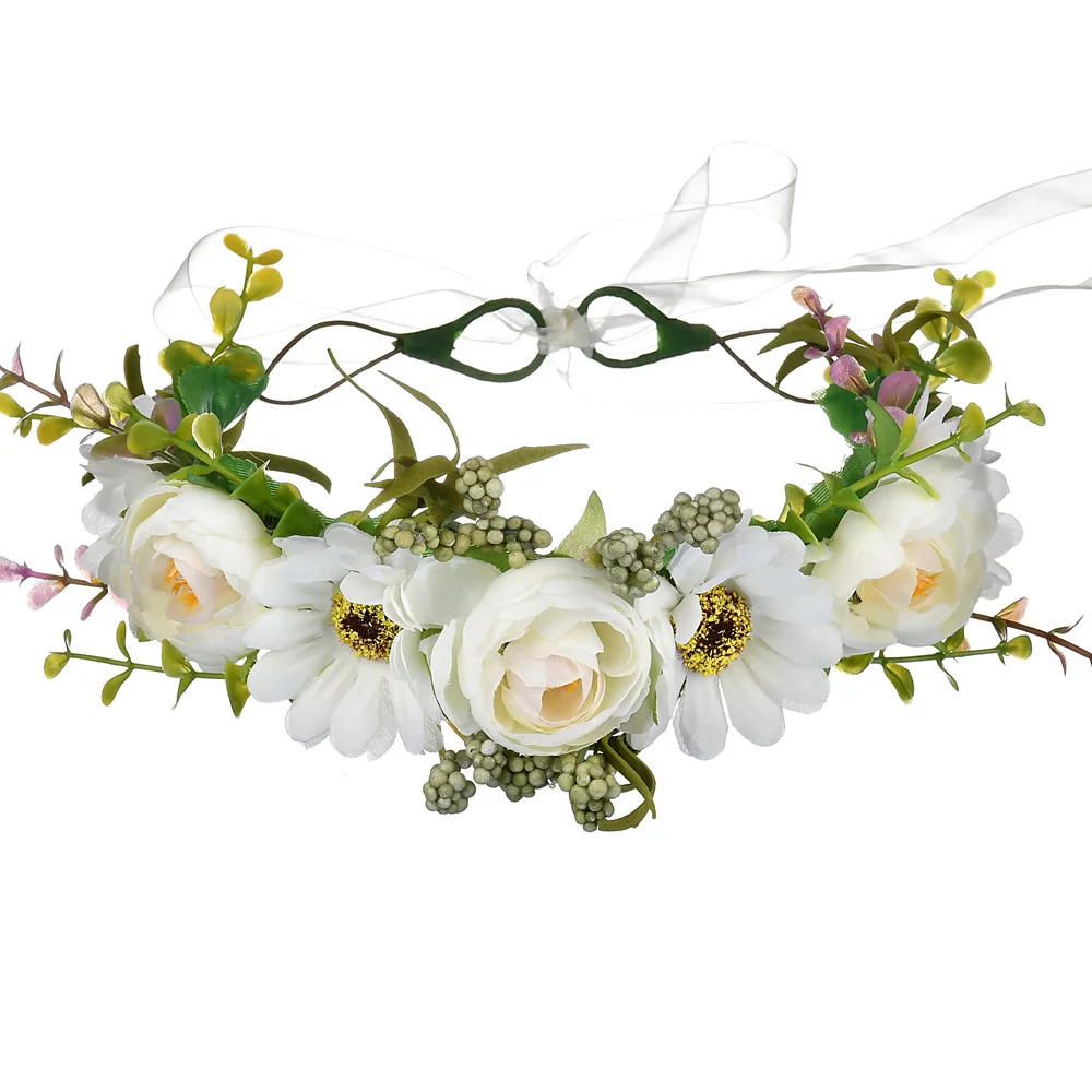 India Artificial Daisy Flower Crown Headbands Bridal Wedding Headwear Crown Buy Artificial