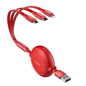 Baseus Golden Loop Three-in-One Elastic Data Cable USB 3.5A Fast Charging