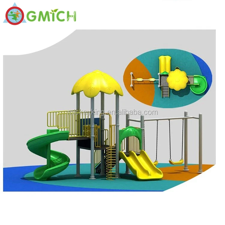 

Cost-effective children outdoor playground equipment kids plastic swing and slide for garden JMQ-G086D, Request