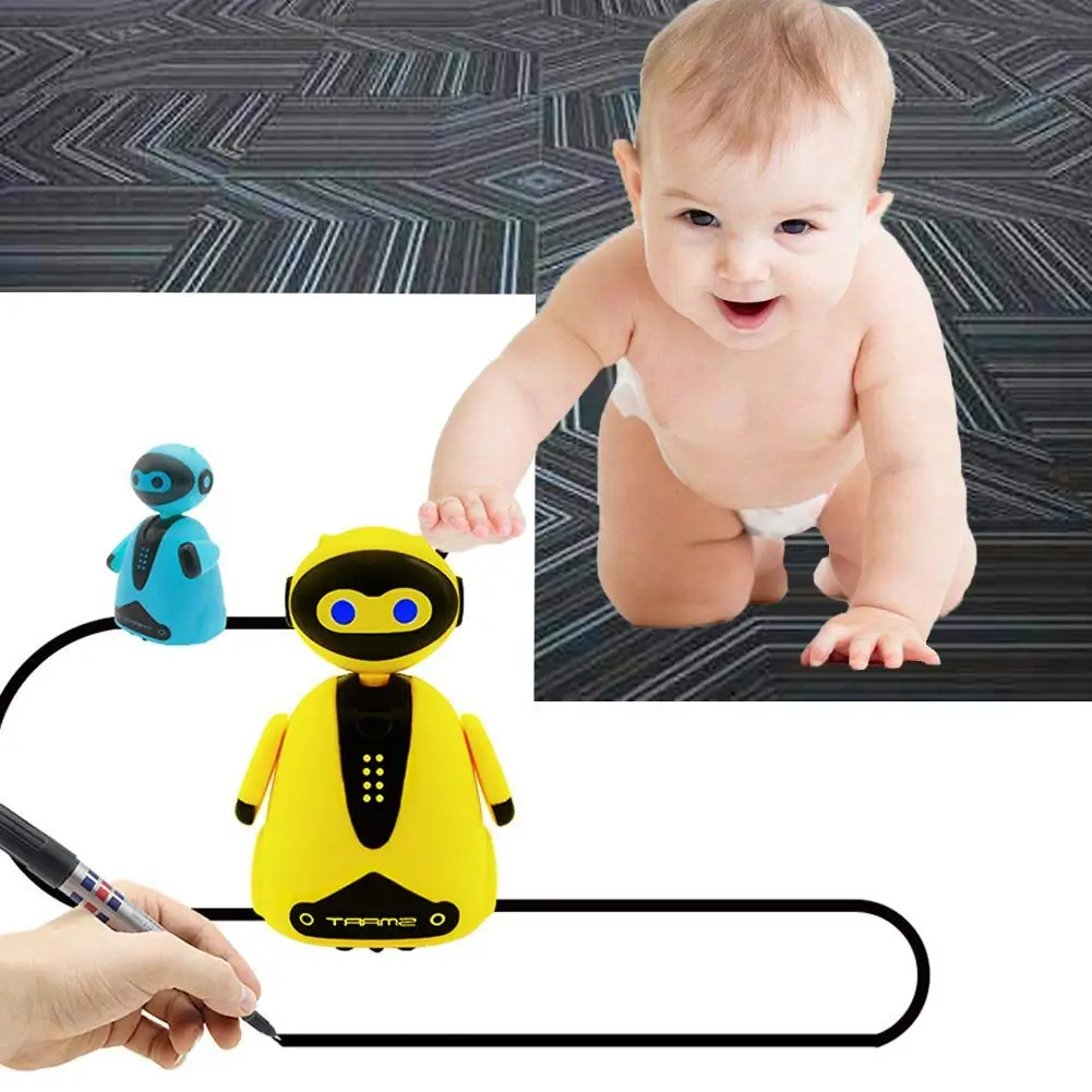 Magic Pen Inductive Mini Robot Toys Follow Black Lines Robot Great Gift For Kids And Children