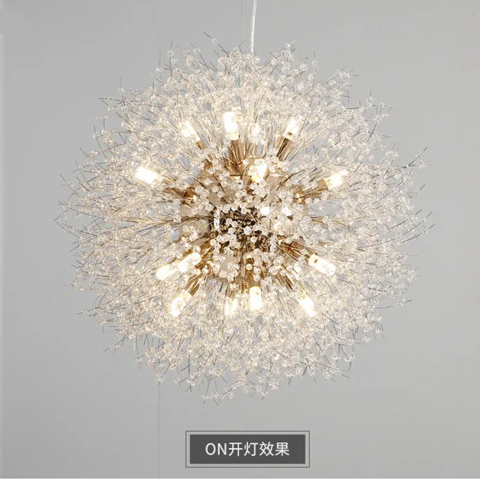 
Modern Crystal Dandelion Pendant Light LED Flower Chandelier 