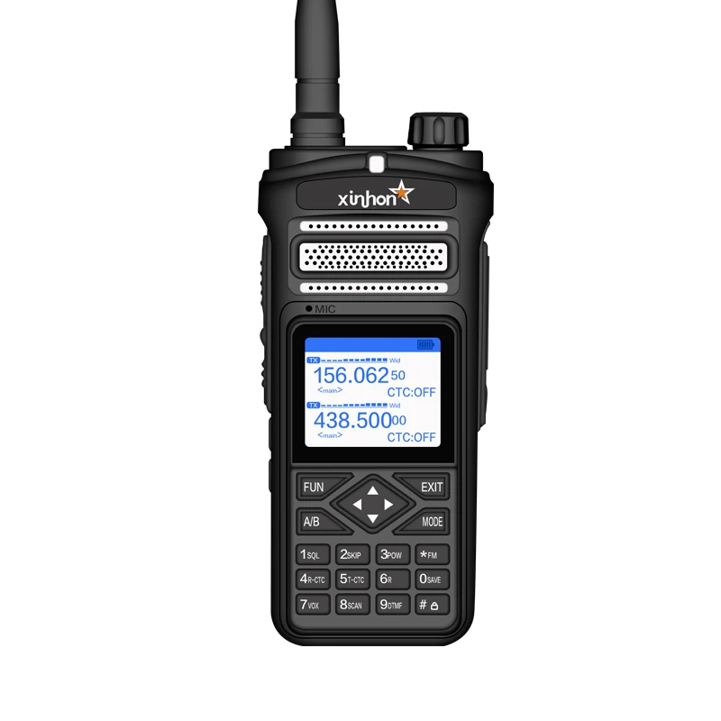 

Guard Equipment Police Radio Long Distance Military Dual bands UHF and VHF Walkie Talkie 12W Two way Radio Waterproof XH-A91, Black