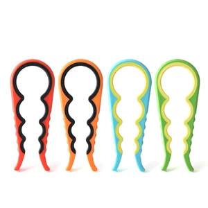 Image of 4 in 1 Multi Function Easy Grip Colors May Vary Simple Use can Plastic Jar Bottle Opener
