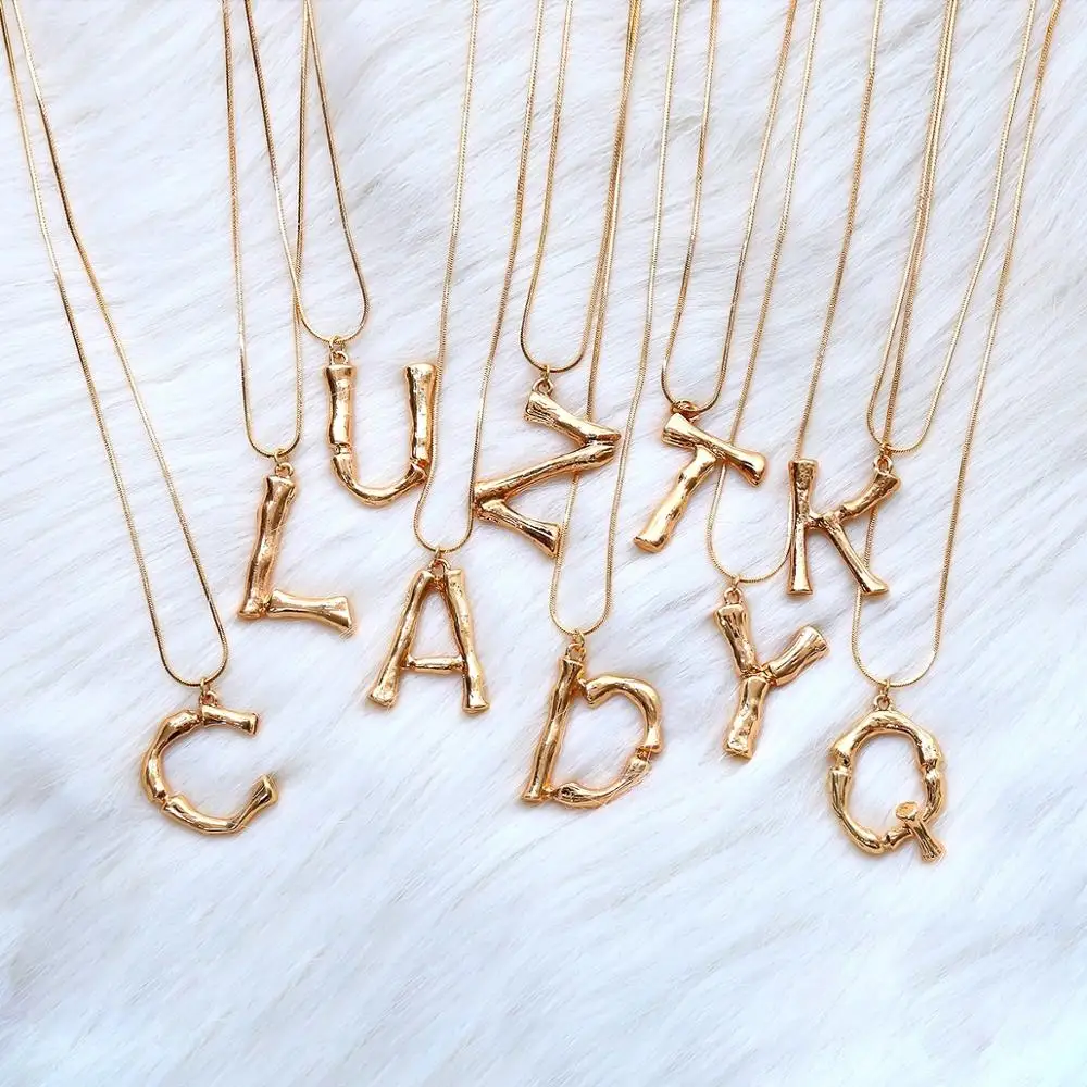 

A28 Dvacaman 2019 Fashion Hot Selling Simple Letter Personality Gold Sliver Joker Sweater Chain Statement Necklace Women Jewelry, As picture