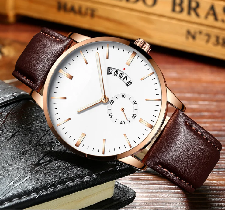 Business waterproof quartz movement Casual mens hand watch with high quality
