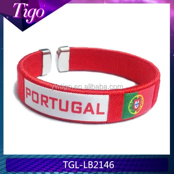 Whole Custom Flag Embroidered Portugal Bracelets Whole Custom Flag Embroidered Portugal Bracelets