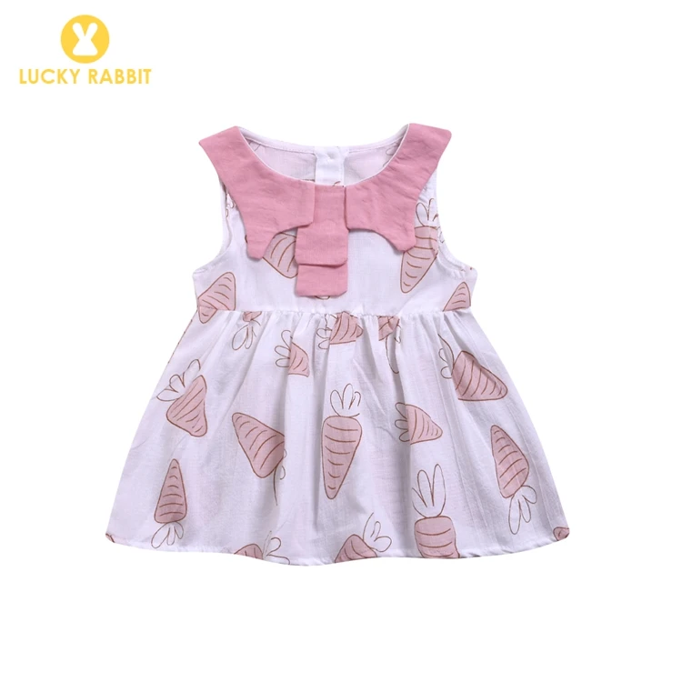

Infant Tutu Baby Dress Girls Lapel Printed Cotton Baby Girl Boutique Summer Dress For Baby Girls