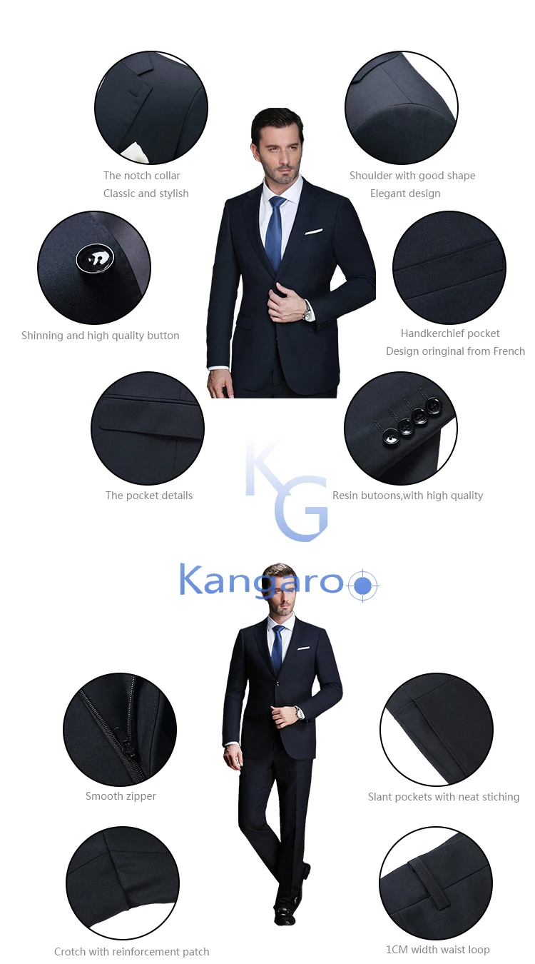 Branded Slim Fit Bespoke Anti Shrink Business Suit For Men .jpg