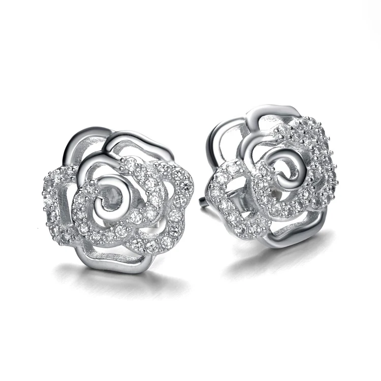 Elegant Handmade Camellia Flower Shaped Earrings