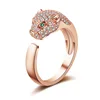 Rhinestone Crystal Leopard Head Ring Wedding Brand Ring Jewelry Christmas Gift Women Jewelry Finger Rings