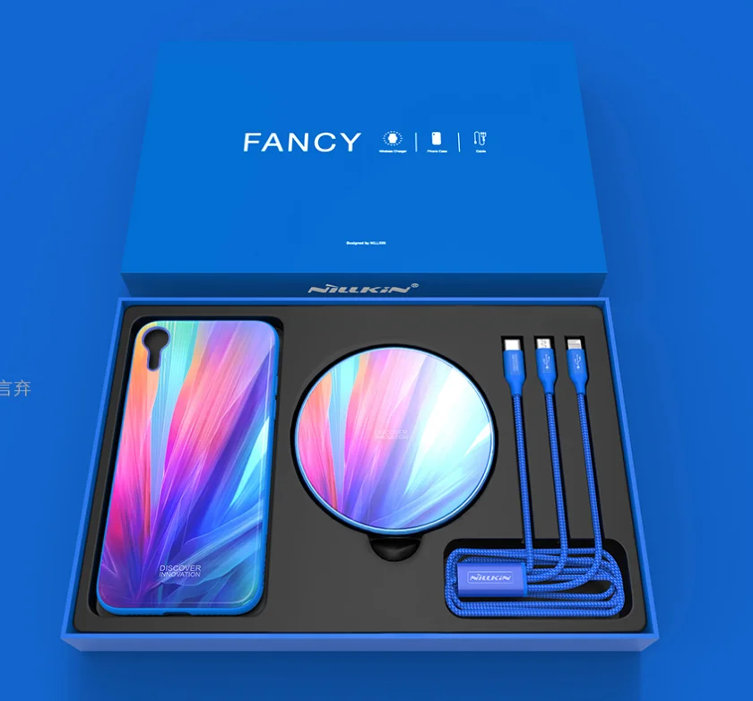 

Nillkin Fancy Gift 2019 Set Luxury cable + Wireless Charger + phone case for iphone XR, N/a