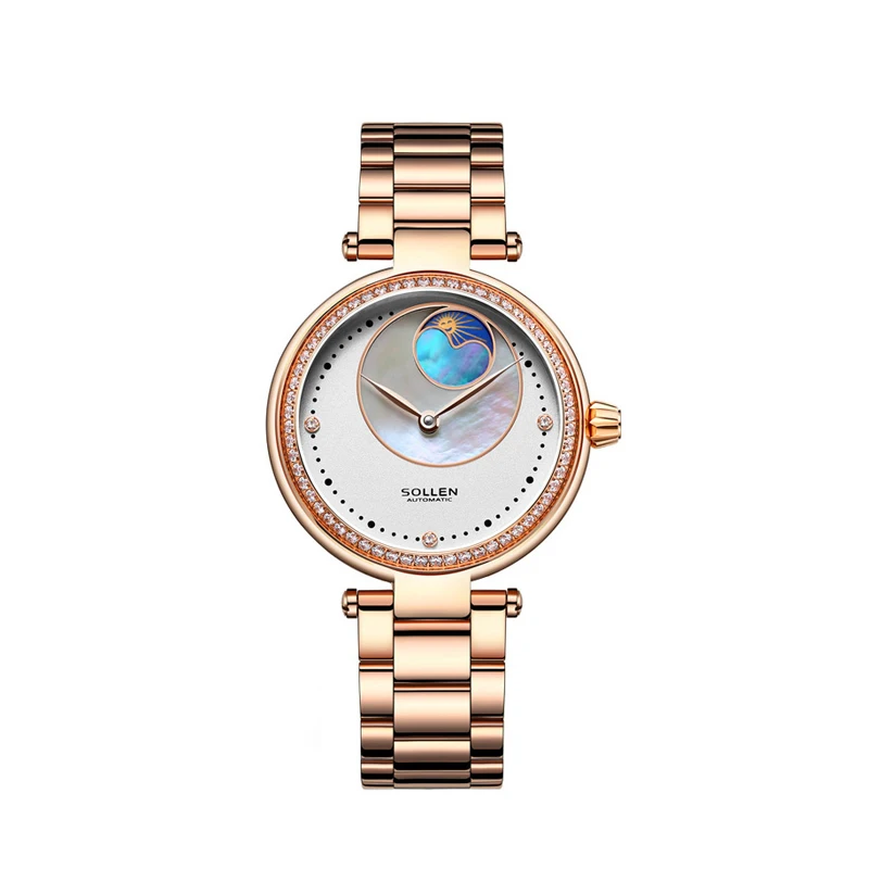 

SOLLEN women fashion watches automatic waterproof automatic mechanical wristwatch brand competitive Price