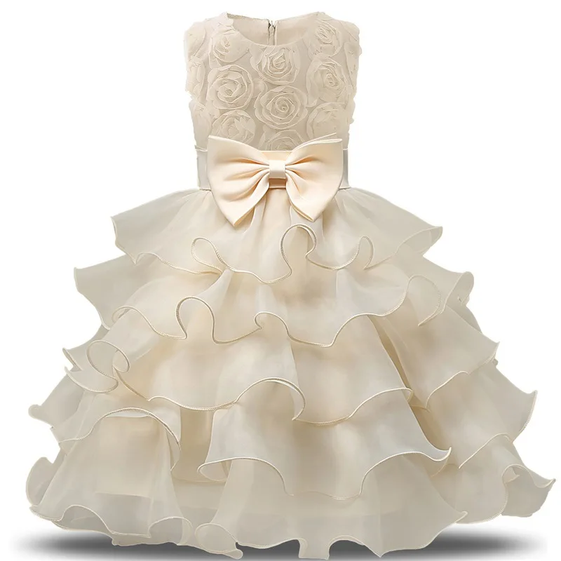

Hot Girl Flower Girl Dress Rose pattern kid birthday party dress Elegant Princess evening dress for 6 years old
