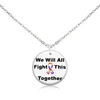 Silver Tone Mix Order Chains Available Autism Puzzle Ribbon We Will All Fight This Together Charms Necklace