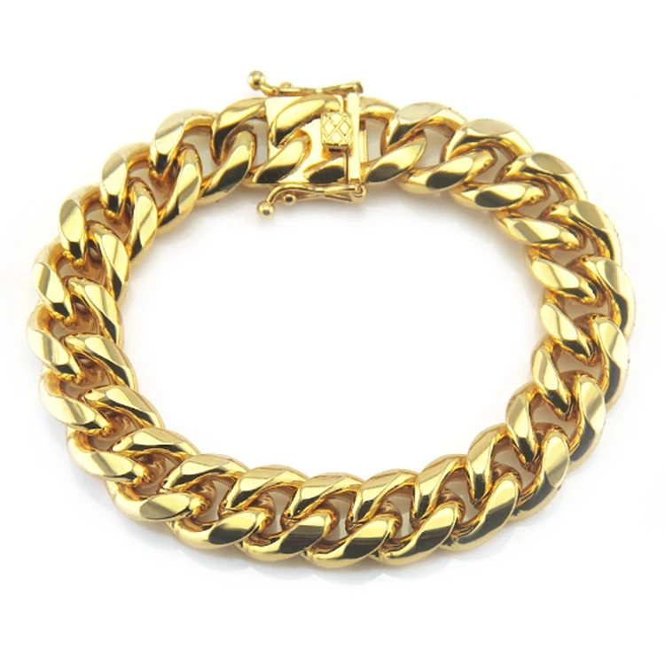 

Mens fashion cuban chain gift bracelets gold bracelets designs