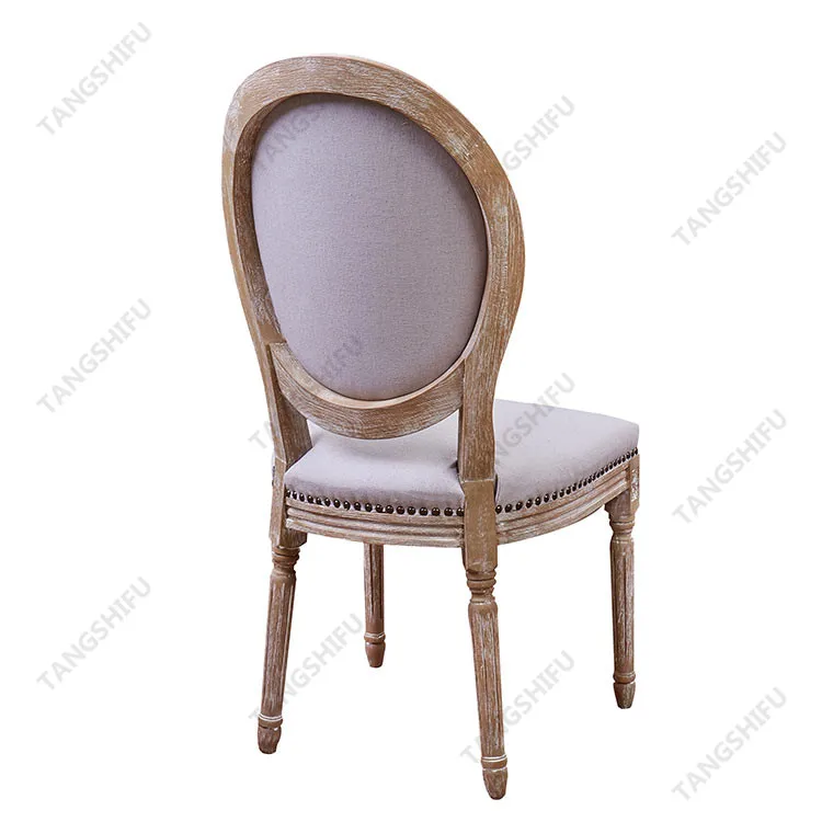 2017 French Style Wood Round Back Dining Chair With Linen Fabric Buy
