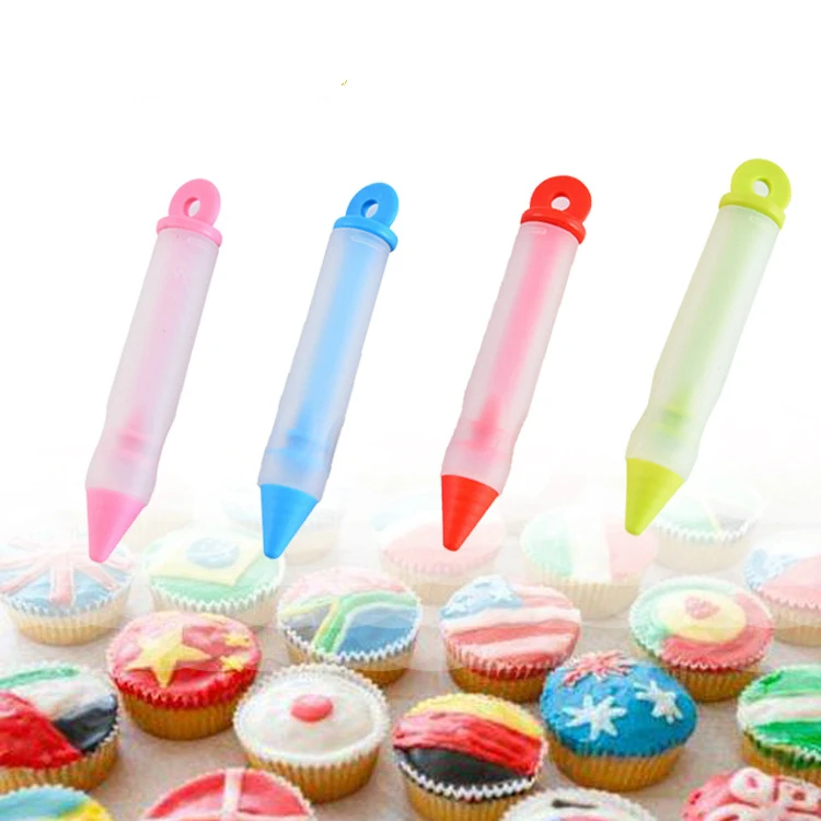 

Z823 Silicone Food Writing Pen Pastry tools Cake Chocolate Decoration tools Icing Piping Pastry Nozzles, 4 colors