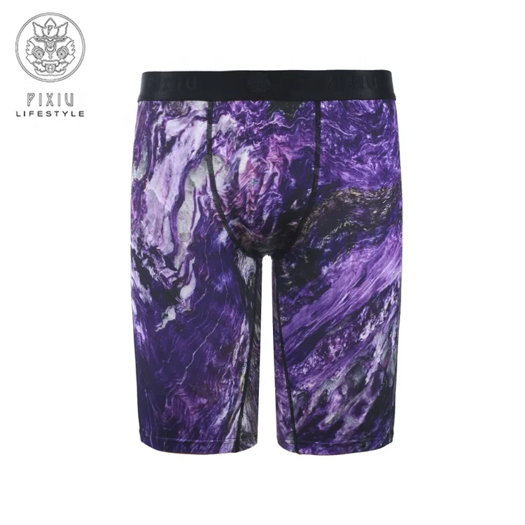 

PIXIU LIFESTYLE Purple Rain Print Semi-Compression Athletic Performance Boxer Brief Underwear for man, Request