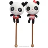 Custom high quality cute panda rabbit plush toy knock back stick massage bar
