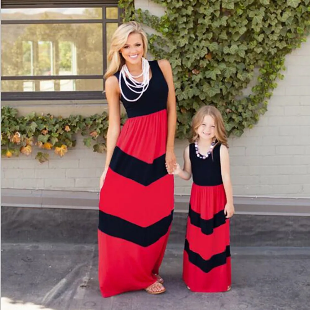 

wholesale mom and daughter clothes mommy and me maxi dress, As picture