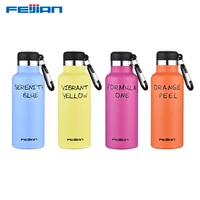 

FEIJIAN 500ml Stainless Steel Thermos Water Bottle Vacuum Flask with Carabiner BPA FREE Outdoor Sport Hiking