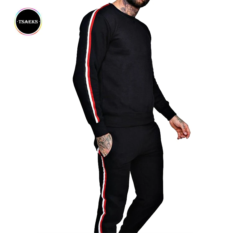 

Mens fashionsweater tracksuit with tape, As your request