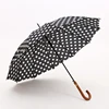 Hot transfer printing custom design 12 ribs 25inches japanese market straight umbrella with wooden handle
