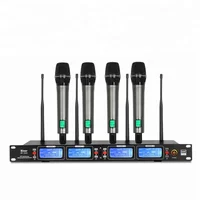 

UHF wireless microphone system whole metal handheld 4 transmistter excellent For Stage Karaoke