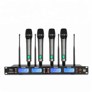 Wireless Microphone System Four Handheld Transmitters