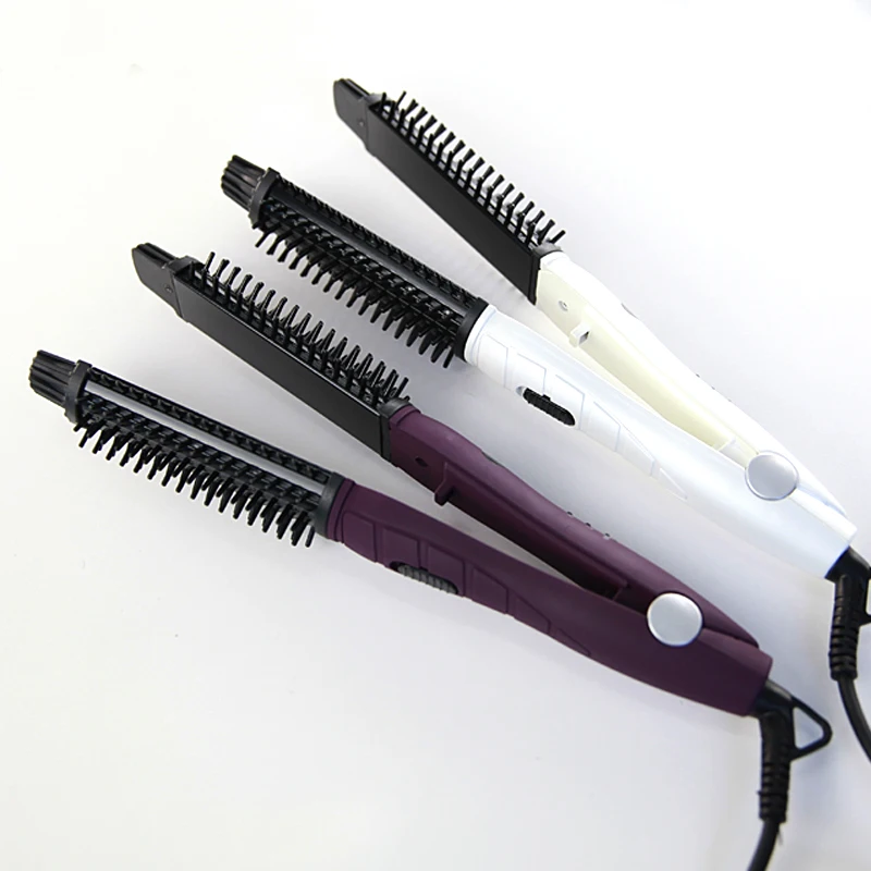 

New design 2-in-1 Hair Straightener Round Ceramic Hair Blow Dryer Brush Hair Styler for salon