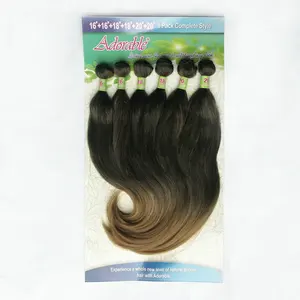 dadi 16,18,20 inch 220g multi wholesale synthetic hair extension,full package yaki wave hair bundle weaves vivid 6pcs no closure 2
