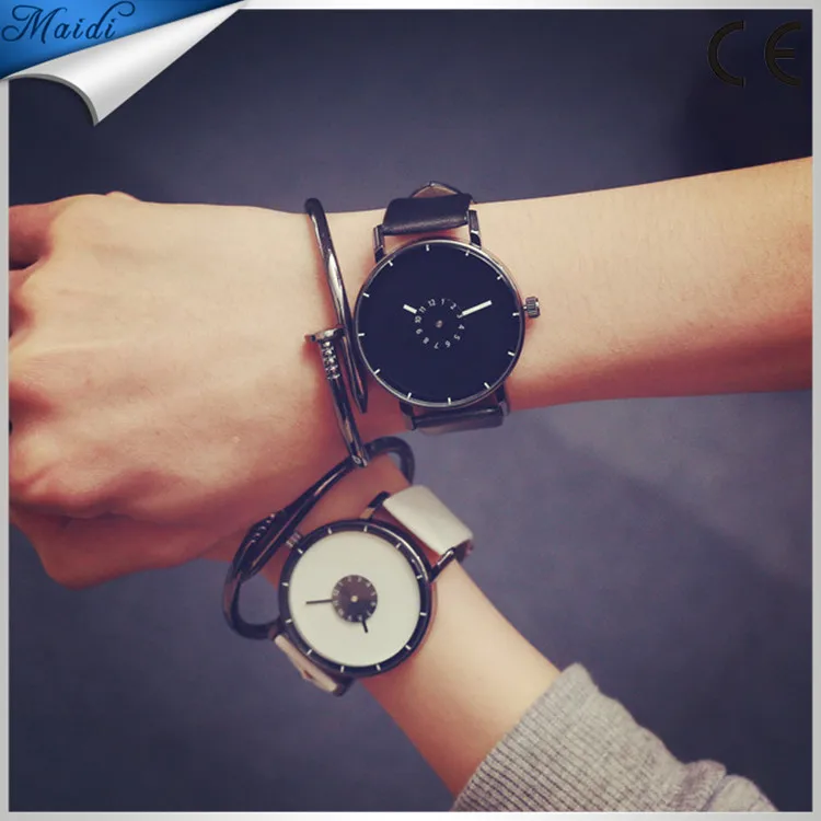

No Brand New 2018 Unisex Quartz Leather Watch Clock Montre Femme Relogio Feminino LW068, 2 different colors as picture