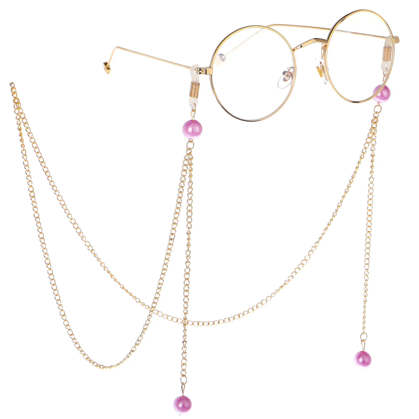 

Fashion Wholesale Pearl Stainless Steel Eyewear Accessories Designer Reading Glasses Eyeglasses Chain For Glasses, Gold,silver