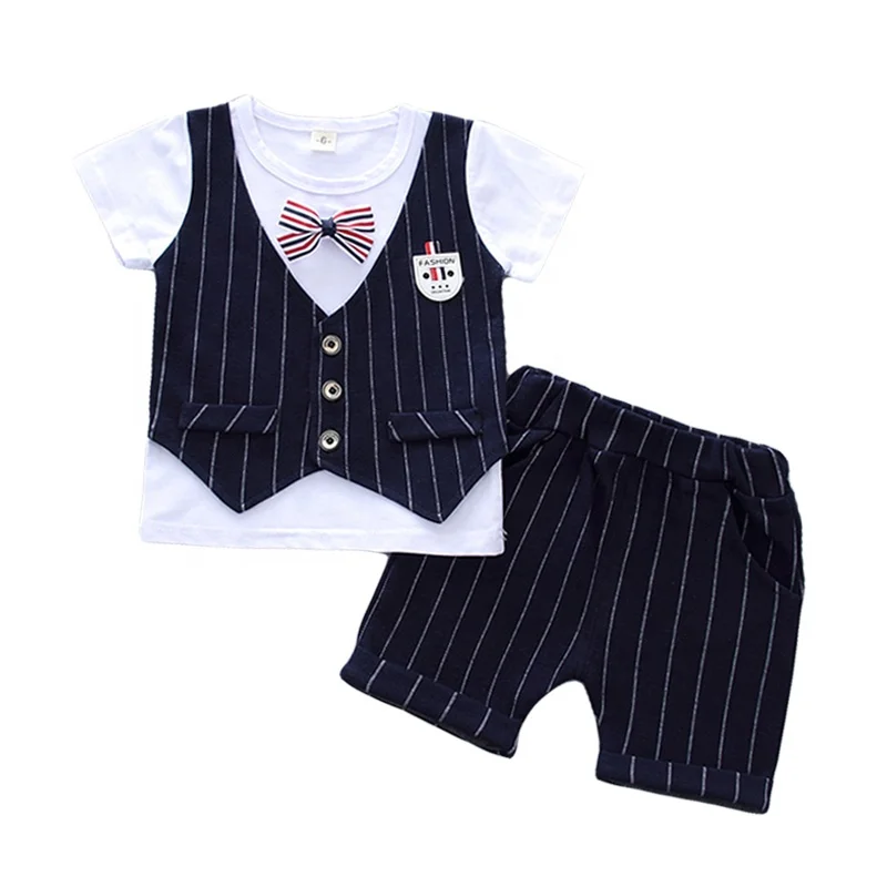 

Wholesale boy clothing set babies kids clothes for baby 2 pieces set with high quality, Color could be custom