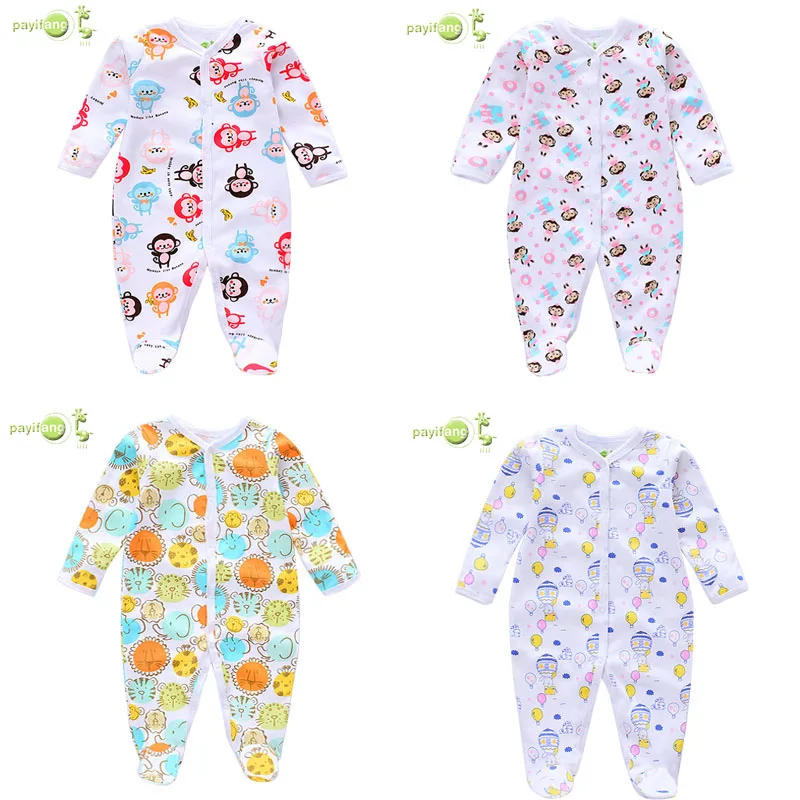 

Baby clothing footie jumpsuit brand pa yi fang cute baby cotton clothes long sleeve pantyhose, 8 color options