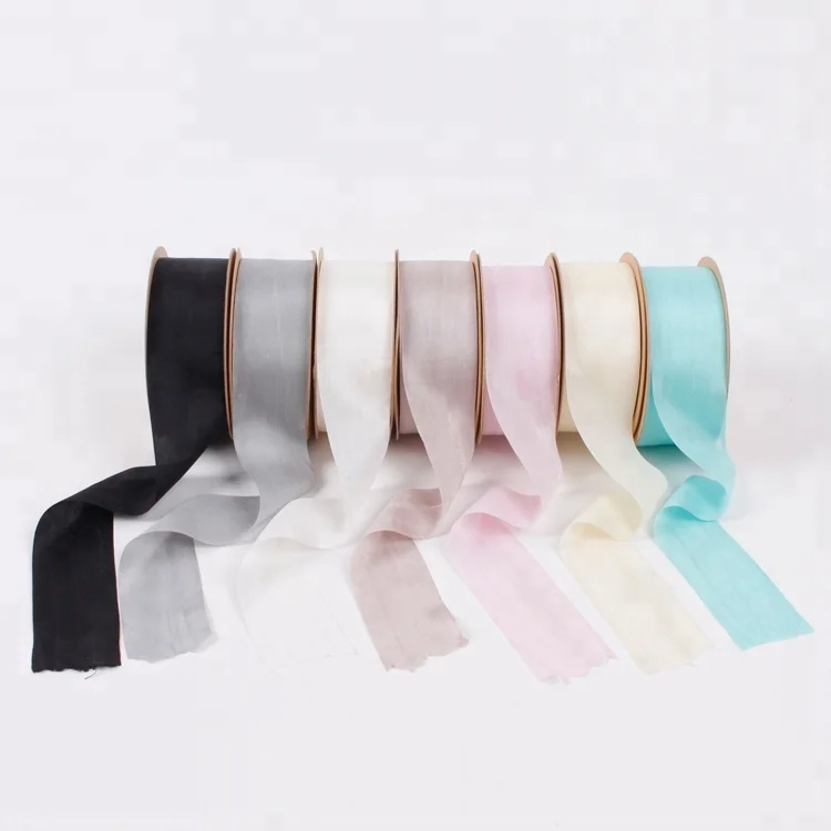 

Wholesale colorful 1-1/2 inch width 100% pure silk embroidery ribbon