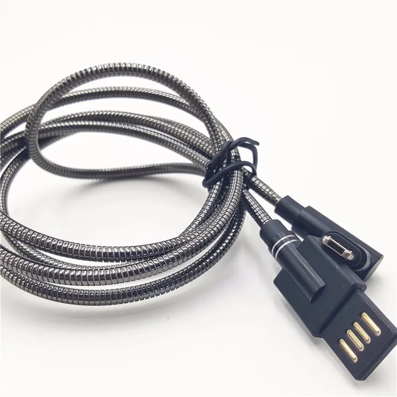 New Arrival Metal Spring 2in1 Lshaped 90degree Twosided Usb Cable