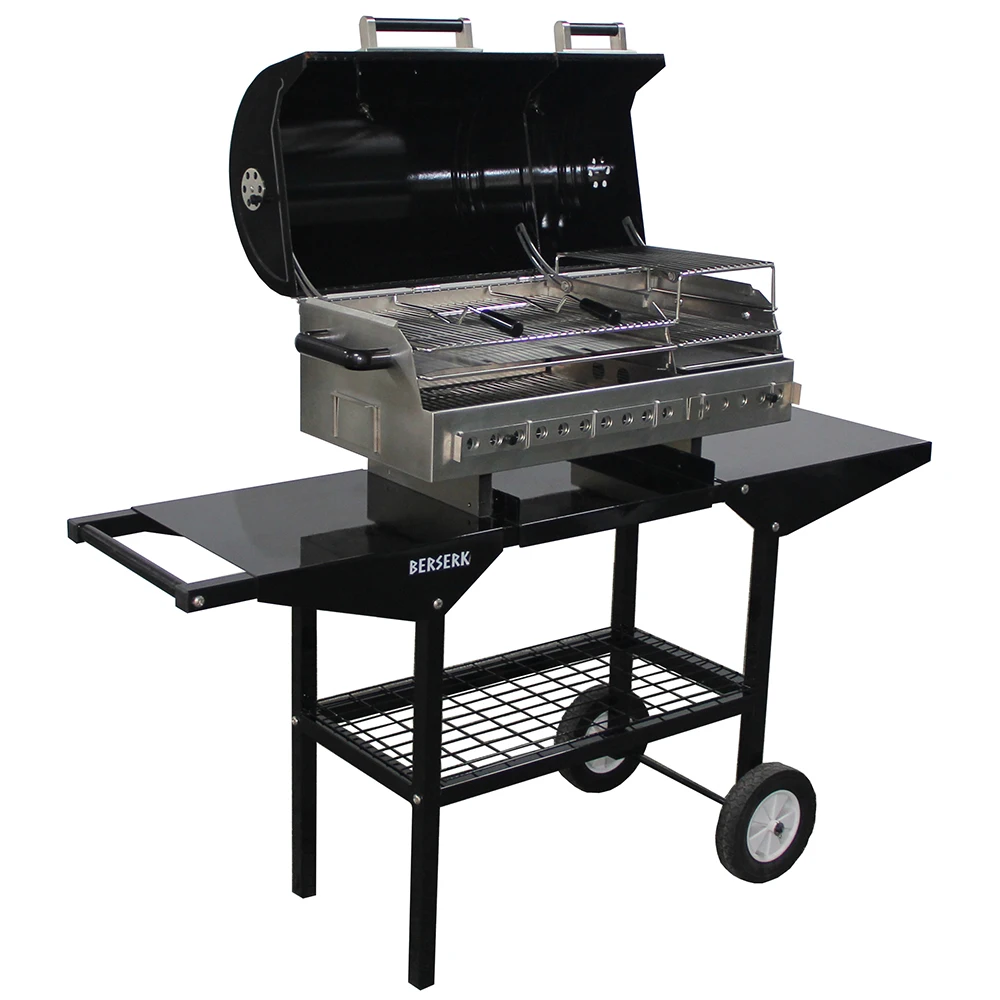 Portable Charcoal Barbecue Grill In Black With Stand For Family Use ...