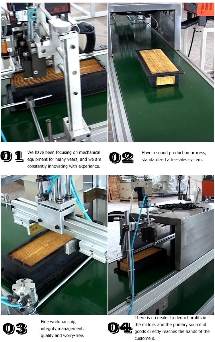 Doppelseitige klebende Maschine des hohen leistungsfähigen automatischen Plattenluftfilter-Elements für Luftfilter